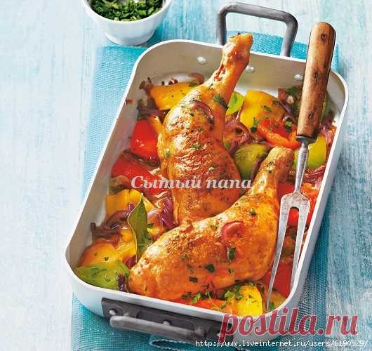 Куриные окорочка с овощами