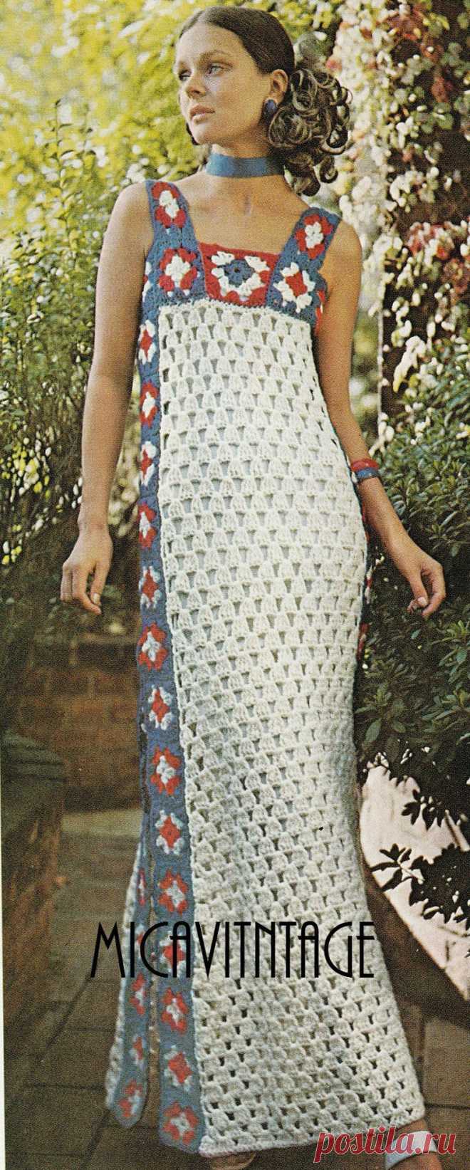 Crochet Dress Pattern Crochet granny squares long dress | Etsy