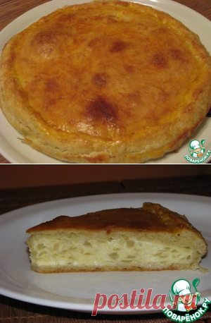 Сырный пирог с луком и плавленым сыром