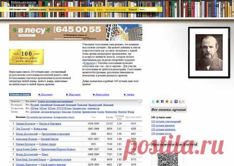 Большой выбор книг, много информации о писателях, форум и интеллектуальные игры делают сайт золотой книжной копилкой.