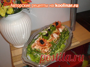 Торт соленный,бутербродный,с тунцом рецепт с фото