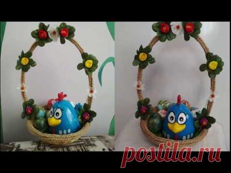 Пасхальная корзина с яйцами. Переделки,доделки!!!!