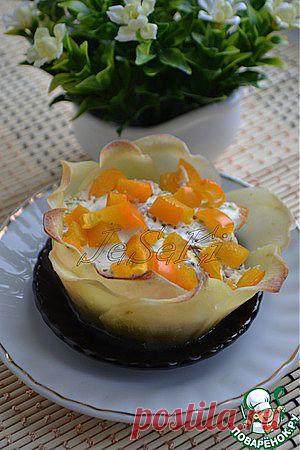 "Кувшинки" с фаршем и картофельными лепестками - кулинарный рецепт