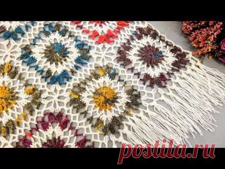 muhteşem oldu | tığ işi çok kolay motifli etol şal modeli yapılışı