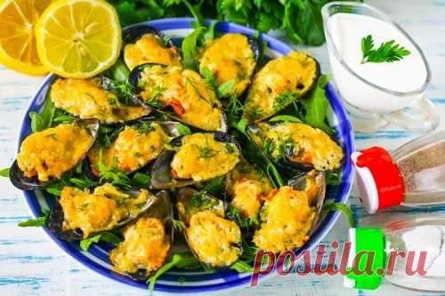 Мидии с сыром и чесноком в духовке – рецепт с фото пошагово