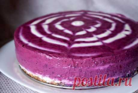 ЧЕРНИЧНЫЙ ТВОРОЖНЫЙ ТОРТ БЕЗ ВЫПЕЧКИ