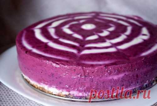 ЧЕРНИЧНЫЙ ТВОРОЖНЫЙ ТОРТ БЕЗ ВЫПЕЧКИ