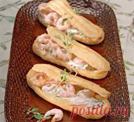 Эклеры с креветками, закуска. Пошаговый рецепт с фото