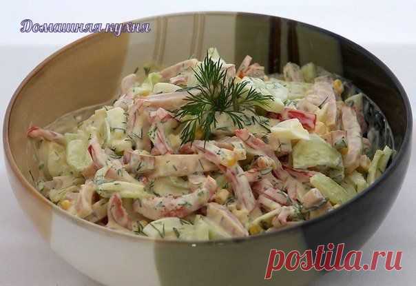 Салат с яйцом и ветчиной