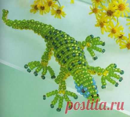 Ящерица из бисера. Схема