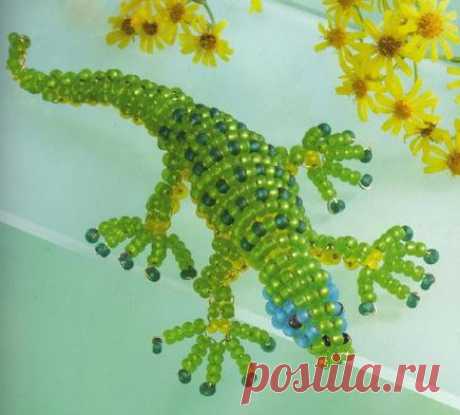 Ящерица из бисера. Схема