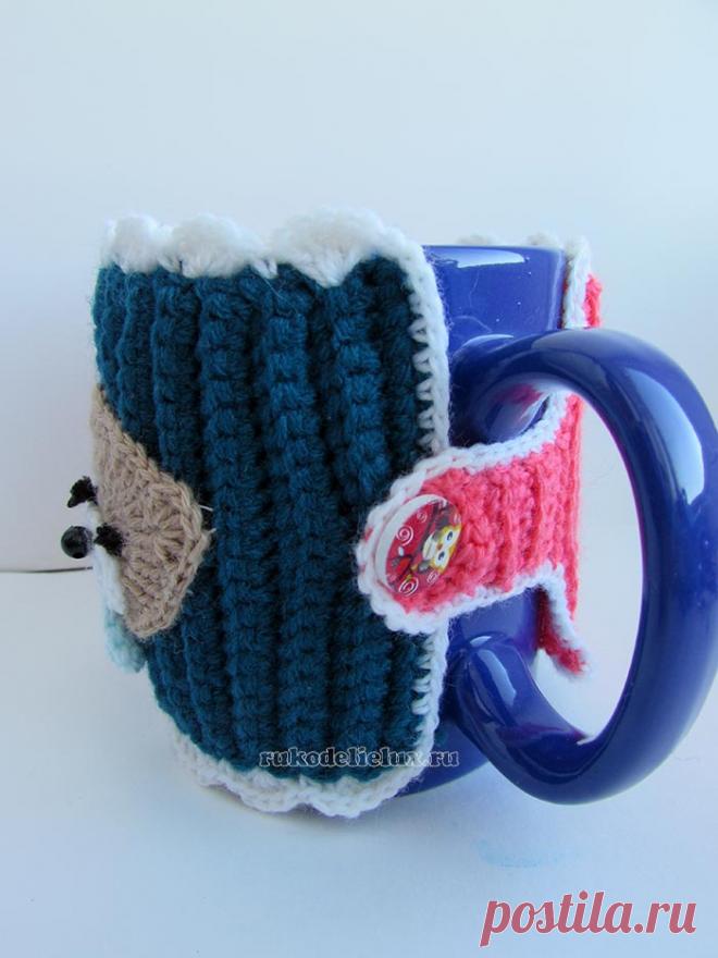 Как связать грелку на кружку 