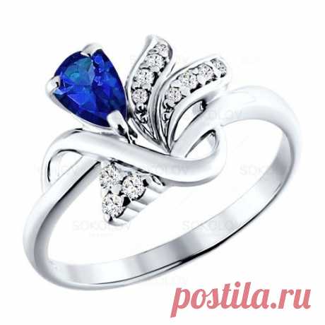 Кольцо из серебра с синим фианитом арт. 94010508  890 р