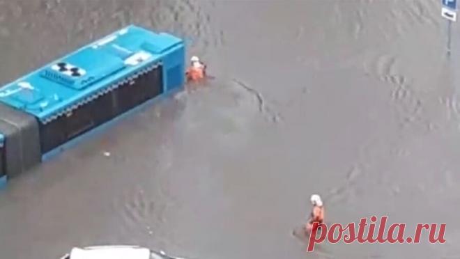 В Москве несколько человек спасли из затопленных ливнем автобусов. На севере Москвы ливень затопил несколько улиц с автобусами. Об этом сообщает ТАСС, ссылаясь на оперативные службы. "Вода затопила несколько единиц общественного транспорта и легковых автомобилей. Спасены десять человек", - ...