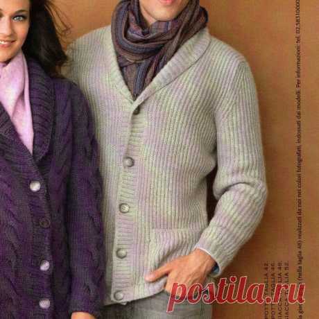 Вязание для мужчин жакета резинкой из Mani di Fata