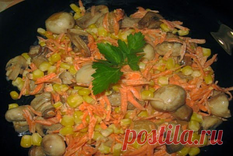 Салат &quot;Быстрый&quot; с морковью и шампиньонами | Веб Рецепт
