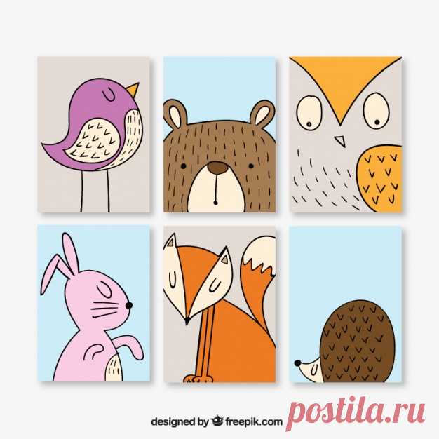 Карты красивый набор рисованной животных Более миллиона свободных векторов, PSD, фотографии и бесплатные иконки. Эксклюзивные халявы и все графические ресурсы, которые необходимые для ваших проектов