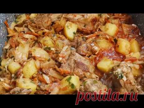 Рагу по - Домашнему Капуста Тушеная с Мясом и Картофелем