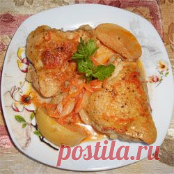 Тушеная курица с яблоками - Блюда из мяса и субпродуктов - Кулинария - Статьи - Мелочи жизни
