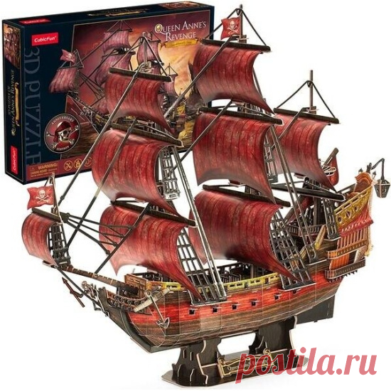 Пазл 3D CUBICFUN Корабль Месть королевы Анны (юбилейный выпуск), 391 деталей T4040h - купить по выгодной цене в интернет-магазине ОНЛАЙН ТРЕЙД.РУ Санкт-Петербург