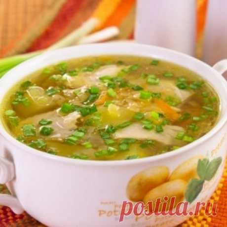Легкий куриный суп с вермишелью