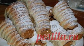 Трубочки со сгущенкой из слоеного теста | Мистер Поварешкин
