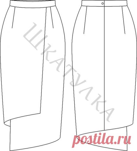 Выкройка асимметричной юбки WS131219 | Шкатулка