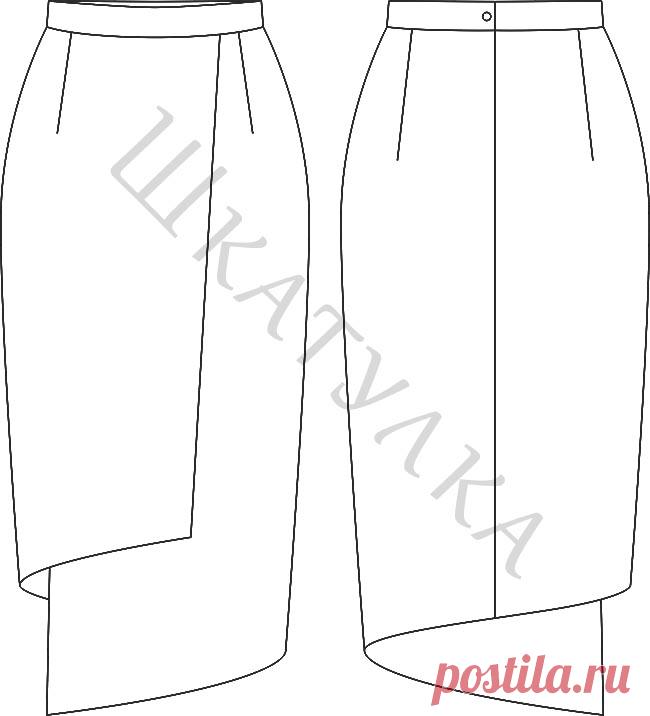 Выкройка асимметричной юбки WS131219 | Шкатулка