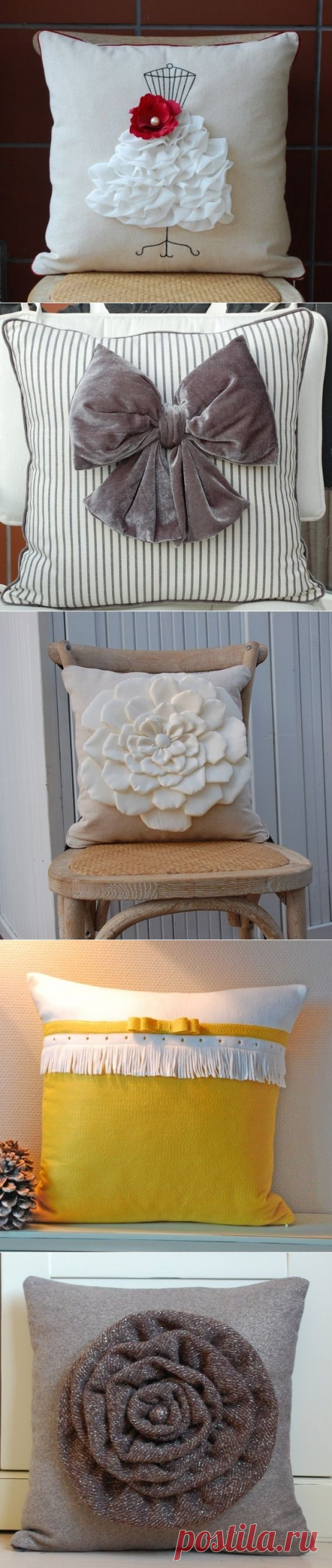 Идеи для шитья подушек. Ideas for sewing pillows. ~ HandMadiya.com