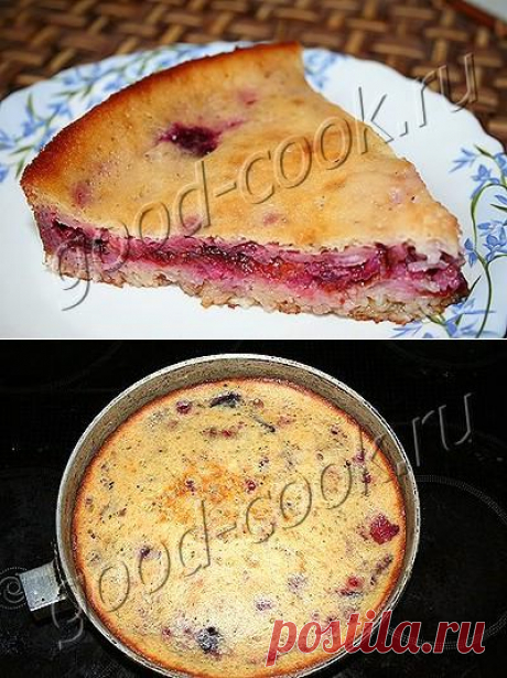 Хорошая кухня - пирог с рисом и сливами. Кулинарная книга рецептов. Салаты, выпечка.