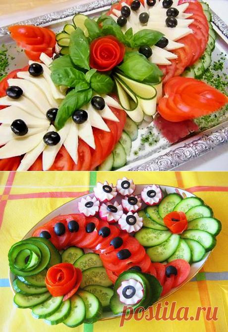 УКРАШЕНИЕ БЛЮД-17. Овощная тарелка - пошаговые фото, рецепты