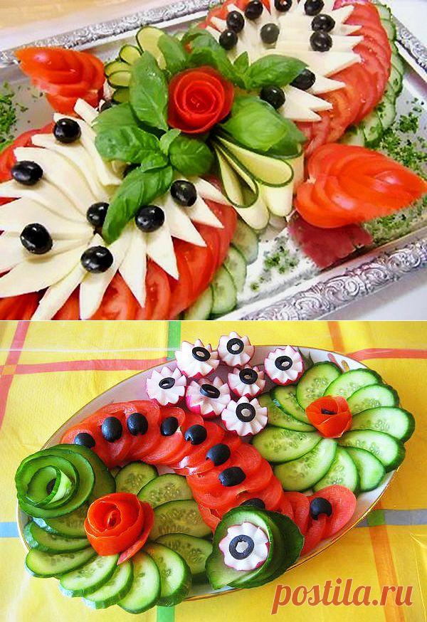 УКРАШЕНИЕ БЛЮД-17. Овощная тарелка - пошаговые фото, рецепты