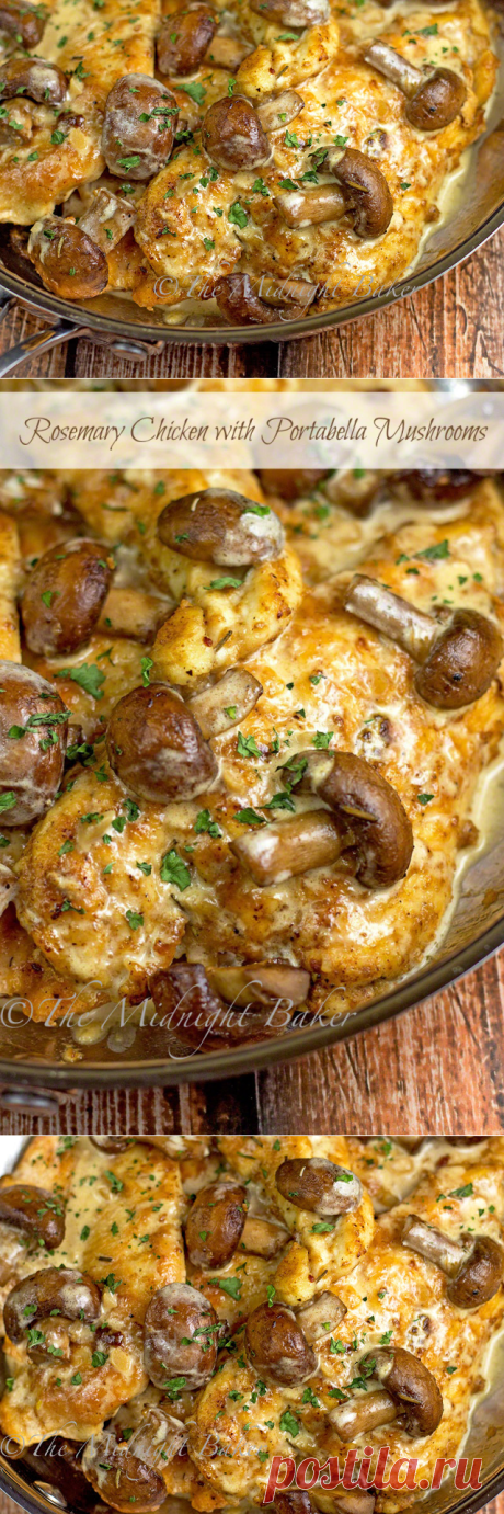 Rosemary Chicken with Portabella Mushrooms - The Midnight Baker