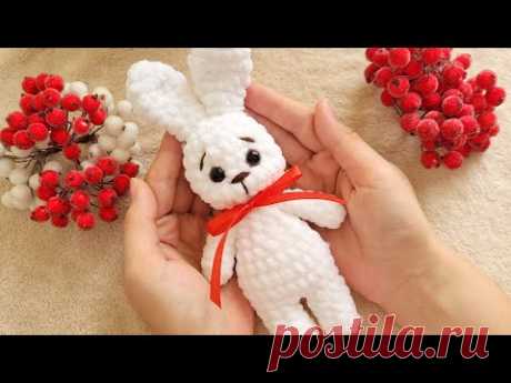 ⌛ЗА 10 МИН🐇ЗАЙЧИК ИЗ ПЛЮШЕВОЙ ПРЯЖИ/crochet bunny