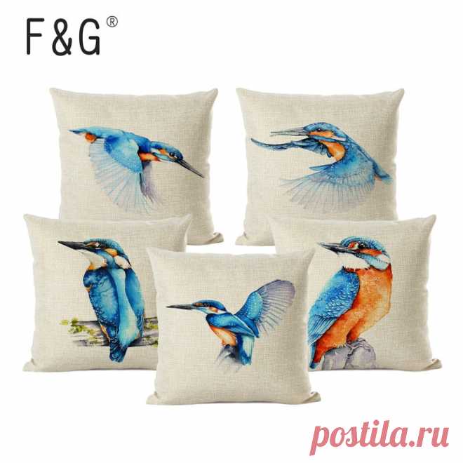 US $3.02 37% OFF|Kingfisher Watercolor Illustration Cushion Cover Forest Birds Office Cushion Cover Home Car Decoration Pillow Cover-in Cushion Cover from Home & Garden on Aliexpress.com | Alibaba Group Smarter Shopping, Better Living!  Aliexpress.com
