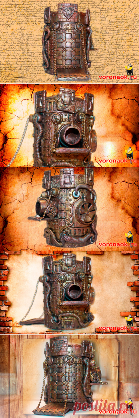 Сторожевая башня карандашница в стиле стимпанк