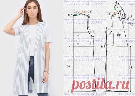 Удлиненный жилет из льняной ткани - моделирование по базовой выкройке.
#простыевыкройки #простыевещи #шитье #жилет #моделирование #экоткань #лен #льняныевещи