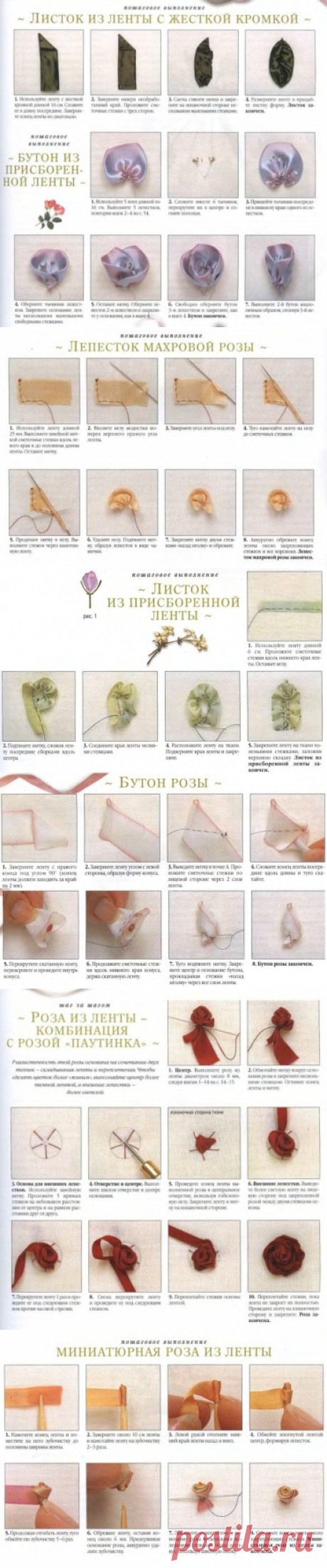 разные виды вышивки розы лентами / Вышивка / Вышивка лентами