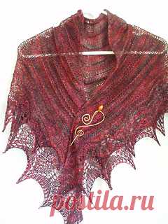 Dragonfly Wings pattern by Boo Knits 
A versatile, wide, shallow, triangular shawl/wrap that can be worn in a variety of ways. A very quick to knit item that would make a stylish addition to your wardrobe or a wonderful gift for a friend.
