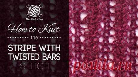 How to Knit the Stripe with Twisted Bars Stitch - NewStitchaDay.com