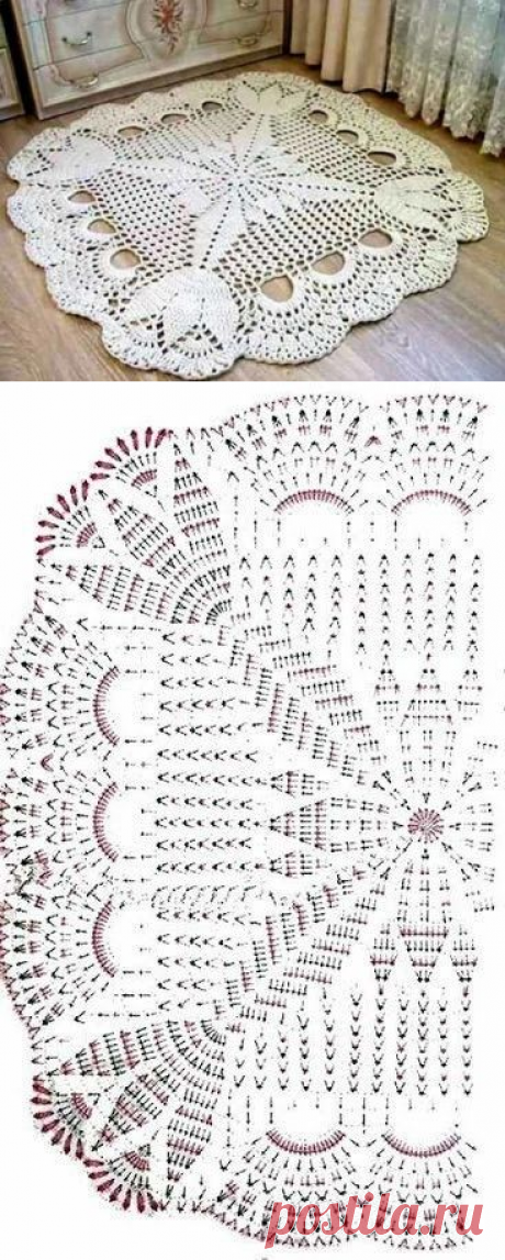 Вяжем крючком квадратный коврик из категории Интересные идеи – Вязаные идеи, идеи для вязания