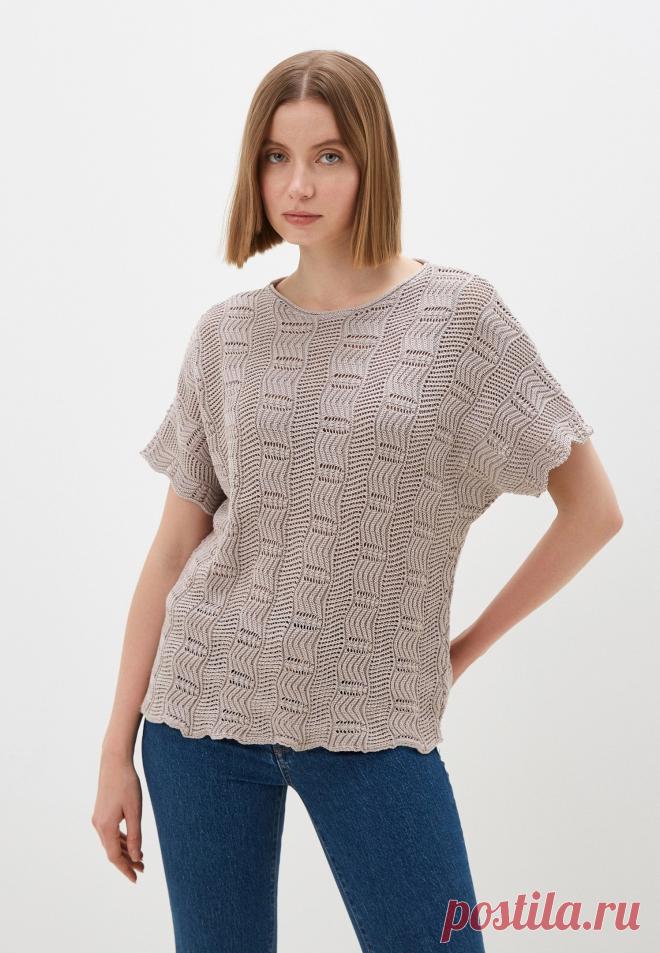 Джемпер, связаный поперек, с коротким цельновязанным рукавом (схема узора)