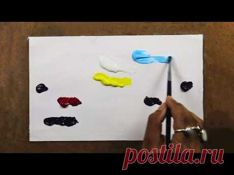 Simple Colorful Landscape with Palette Knife - Easy Acrylic Tutorial