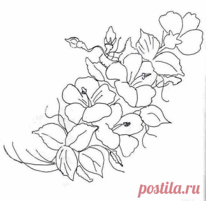 Цветы, шаблоны, трафареты для творчества