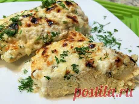 КУРИНАЯ ГРУДКА запеченная под белым соусом.  Самая сочная и нежная. CHICKEN BREAST
