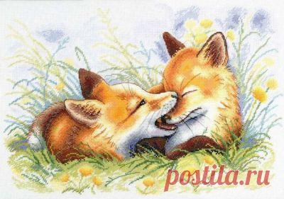 Лисья шутка- схема для вышивки крестом
