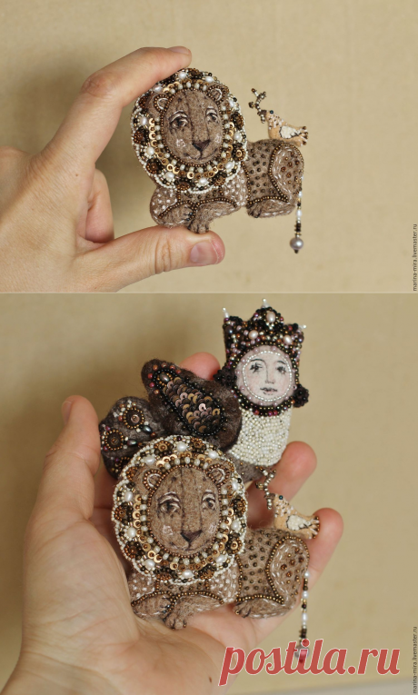 войлочная брошь Лев.брошь.брошь из шерсти брошь из бисера – заказать на Ярмарке Мастеров – 97QJPRU | Брошь-булавка, Реутов