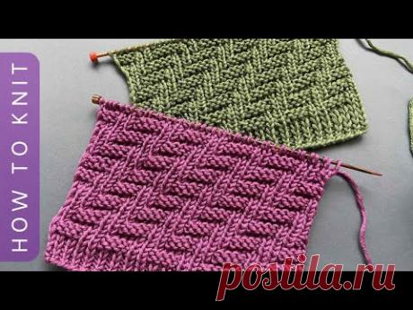 2-х сторонний эффектный узор спицами [+СХЕМА] для вязания кардигана/шарфа/шапки💜💚Nice knit stitch