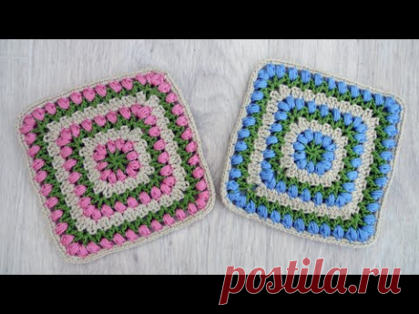 Квадратный мотив крючком
