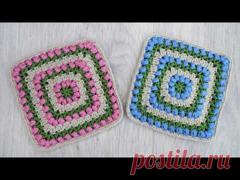 Квадратный мотив крючком